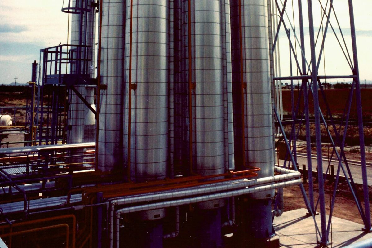 Process piping and vessels in a plant